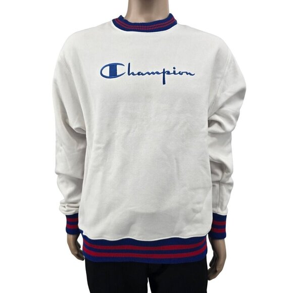 Champion Vintage Reverse Weave Spellout Logo Crewneck Sweatshirt, Mean's Medium - Picture 10 of 10